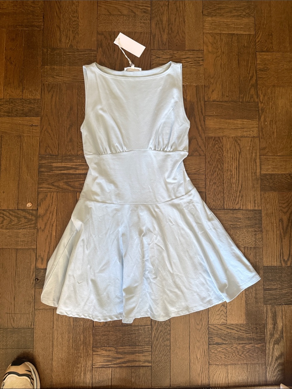 Reformation Light Blue Sleeveless Fit-and-Flare Mini Dress